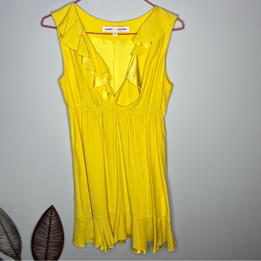 Amanda Uprichard Yellow Kelly Silk Dress